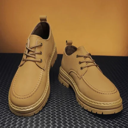 Herren Schnürschuhe – Klassisch, Einfarbig, Modisch, Hochwertiges PU-Leder, Bequeme Freizeitschuhe